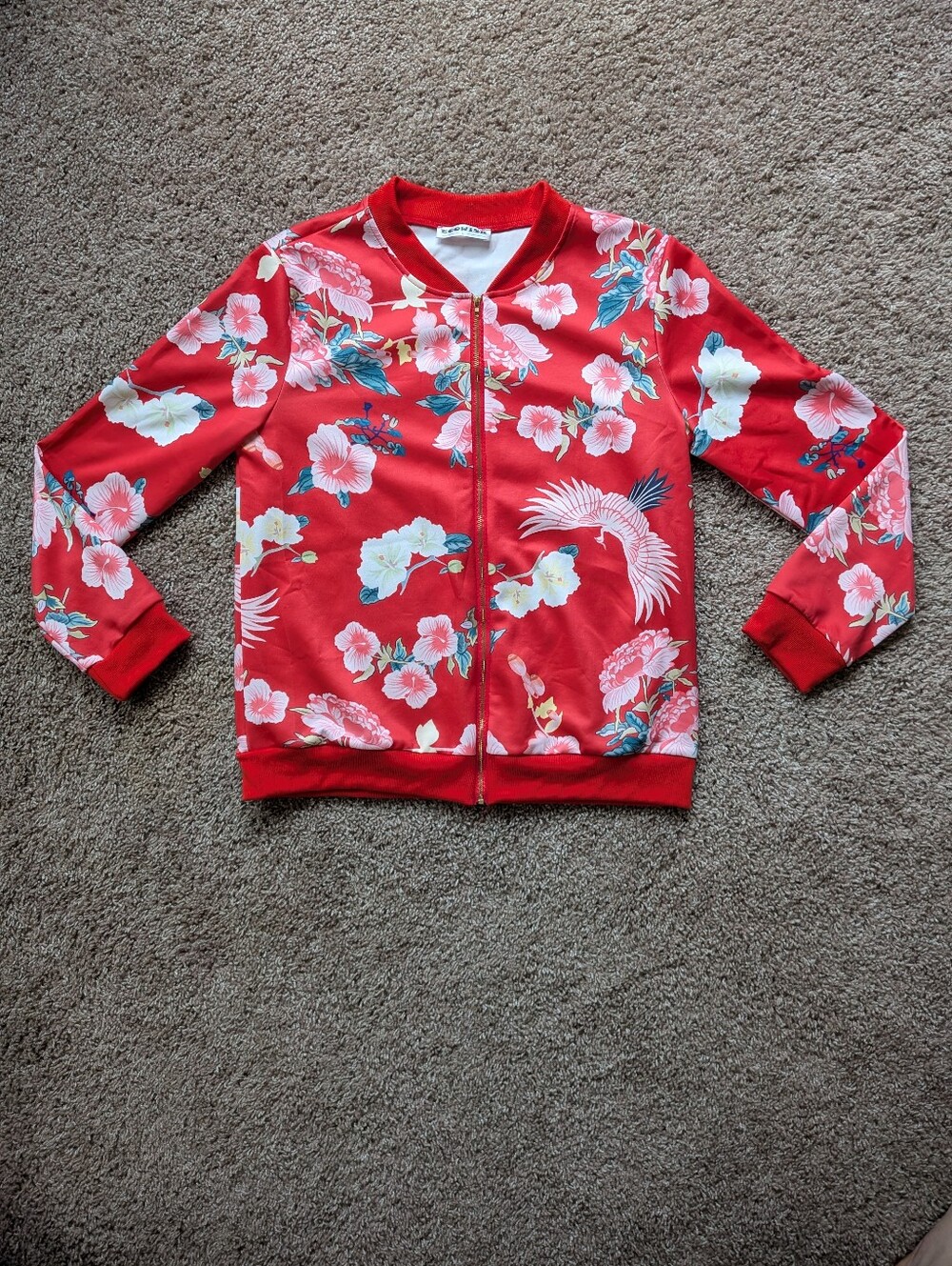 Ecowish Floral Bomber Jacket Women's Large